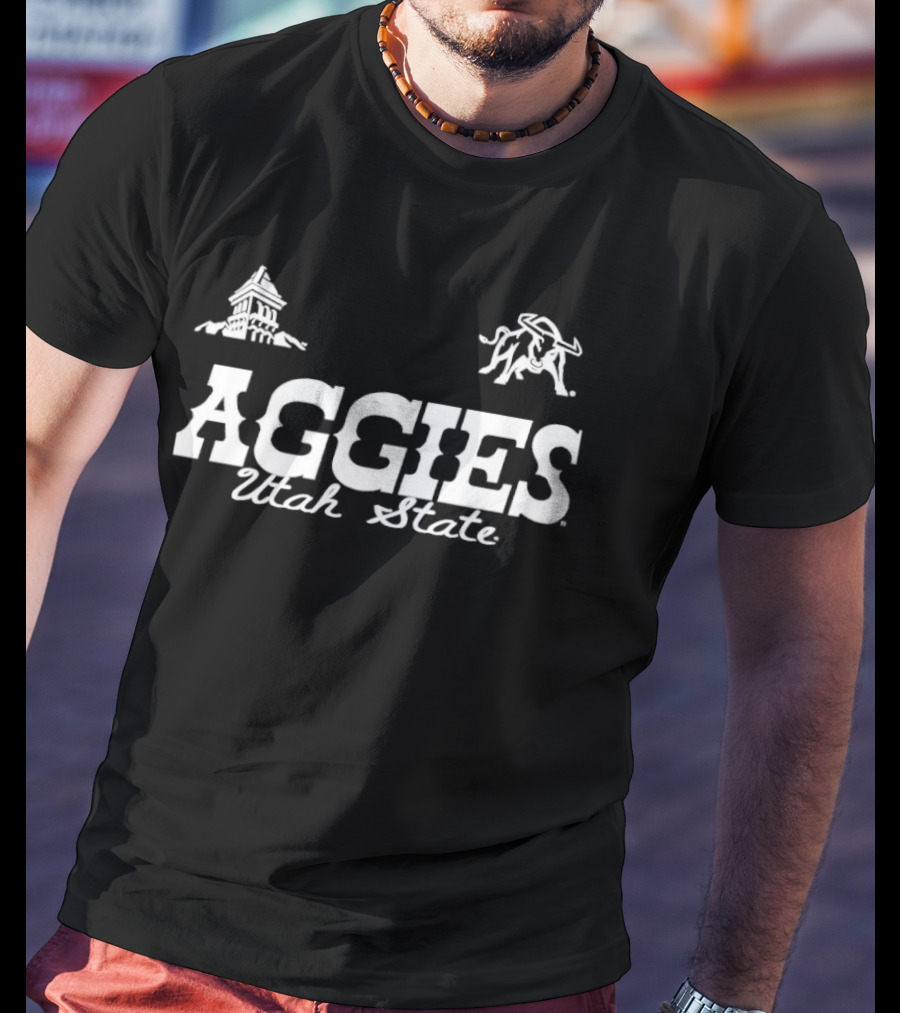 Utah State Aggies University Tower Bull T-Shirt