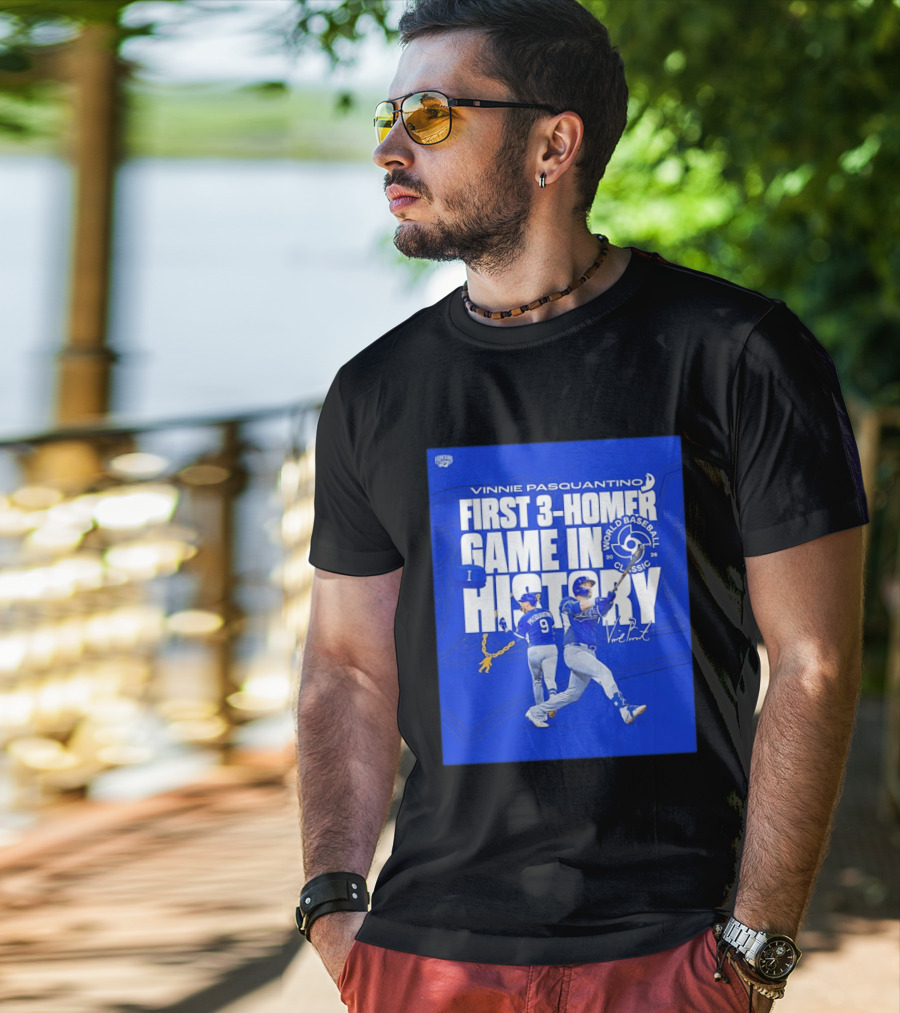 Vinnie Pasquantino First 3 Homer Game World Baseball Classic 2026 History T-Shirt