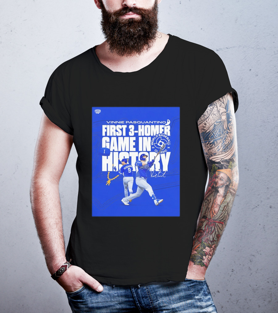 Vinnie Pasquantino First 3 Homer Game World Baseball Classic 2026 History T-Shirt