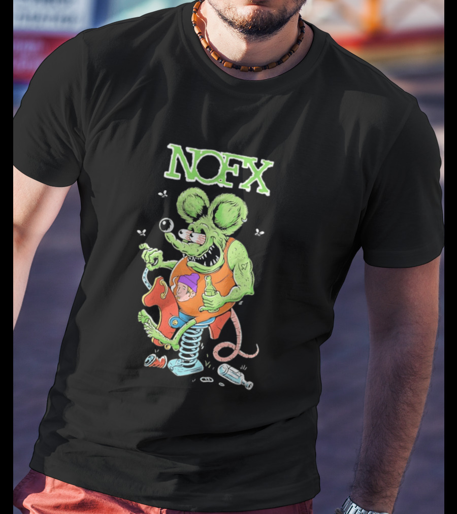 NOFX Wind Up Mouse Rat Fink Green Monster T-Shirt