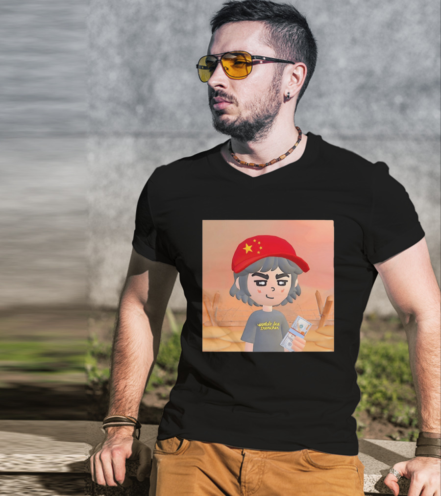 World's Best Trencher China Play Together Red Star Cap Cartoon T-Shirt