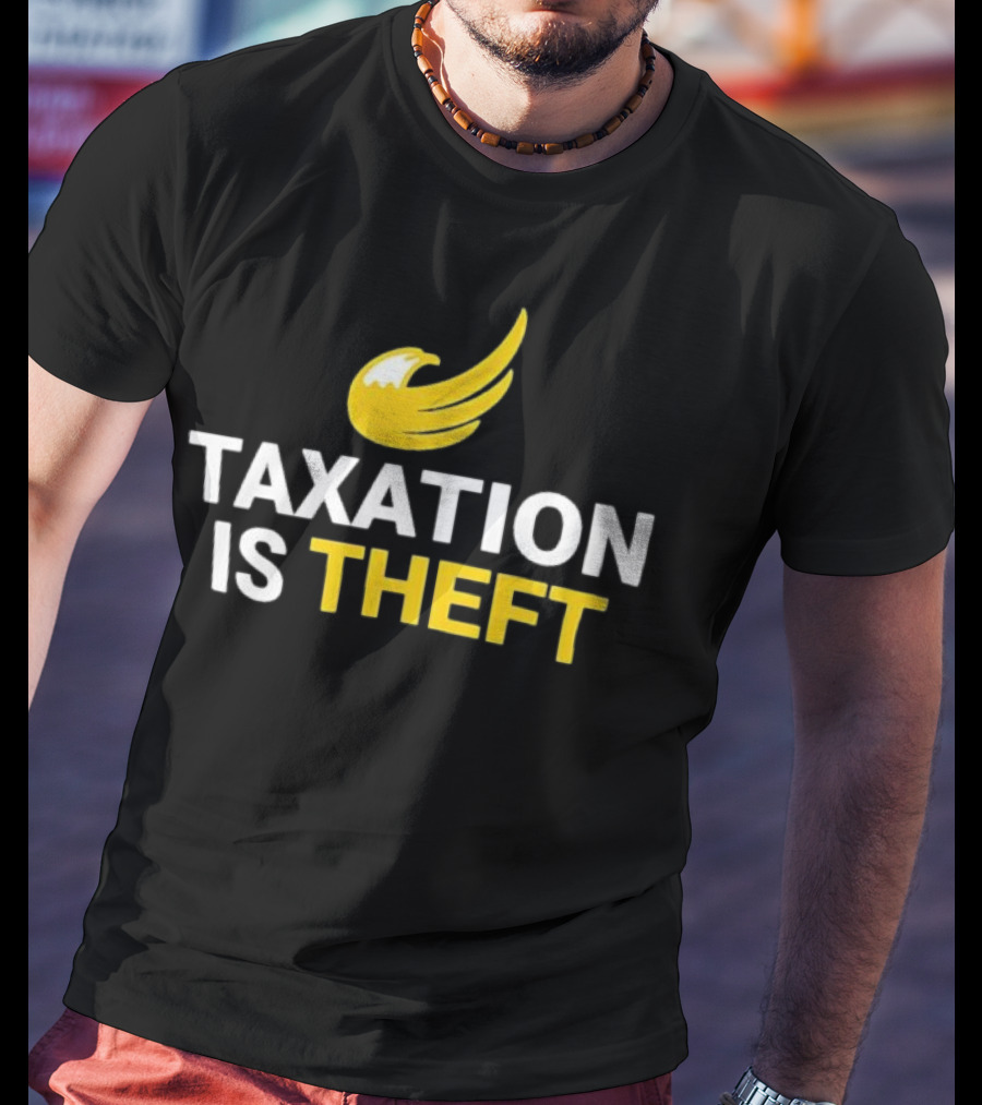Taxation Is Theft Yellow Winged Icon T-Shirt
