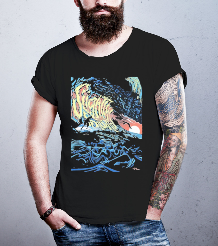 Slightly Stoopid Alders Surf Wave Sunset Sailboat Ocean Surfing T-Shirt