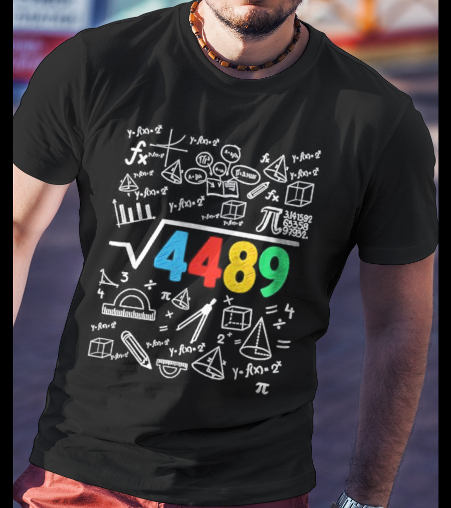 Square Root 4489 Chalkboard Math 67 Math Teacher Slang T-Shirt