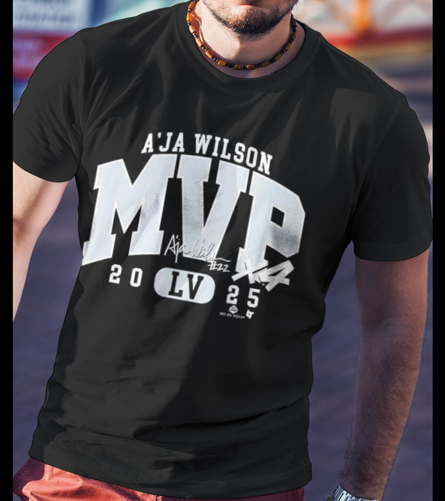 A'ja Wilson MVP 2025 LV Basketball Signature T-Shirt