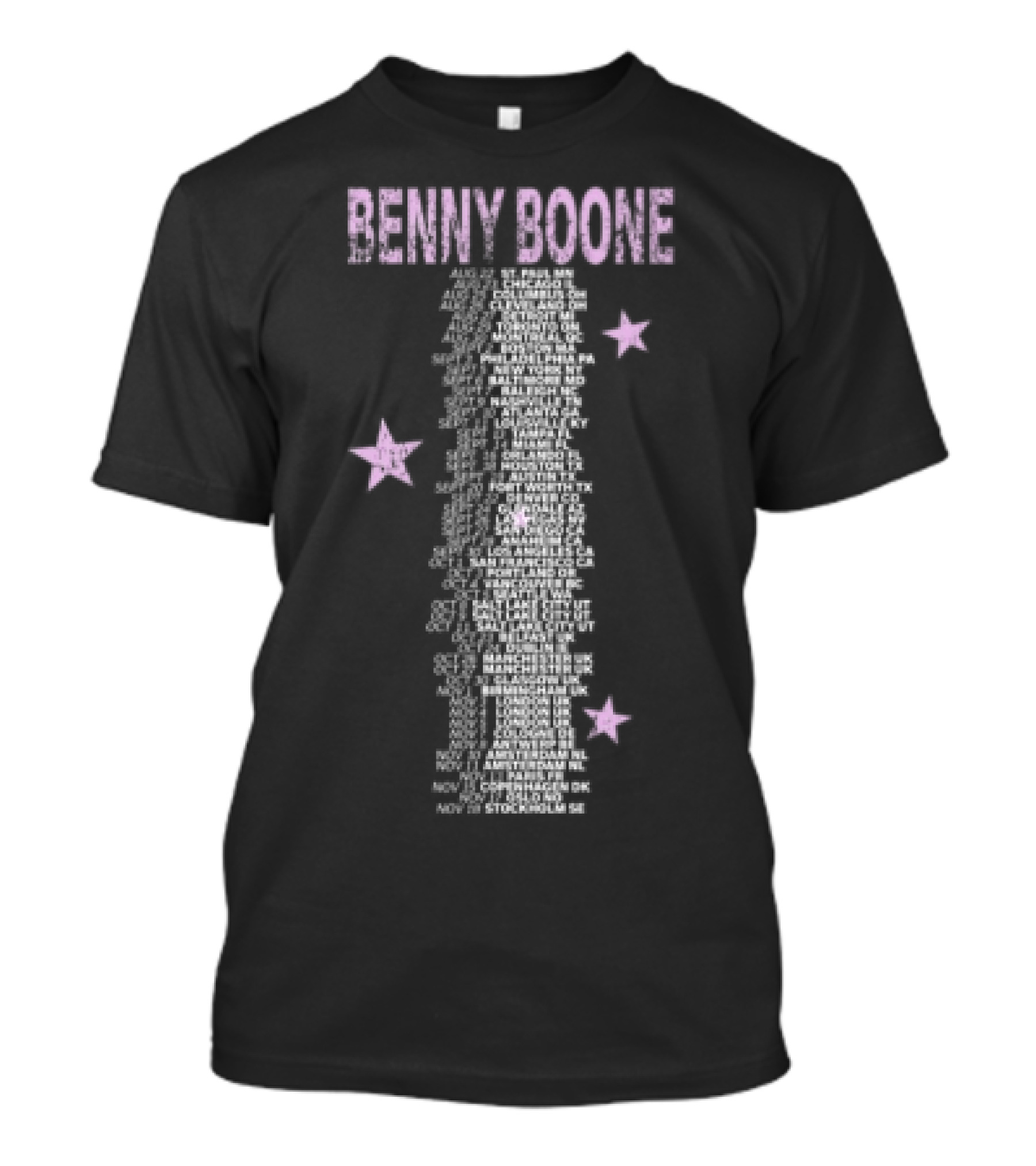 "Brighter My Love Dateback Heart Pink Stars" T-Shirt
