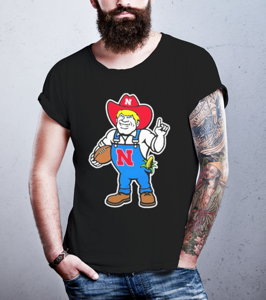 Andrew Whitworth Ryan Fitzpatrick Nebraska Huskers Herbie Husker Football Mascot T-Shirt