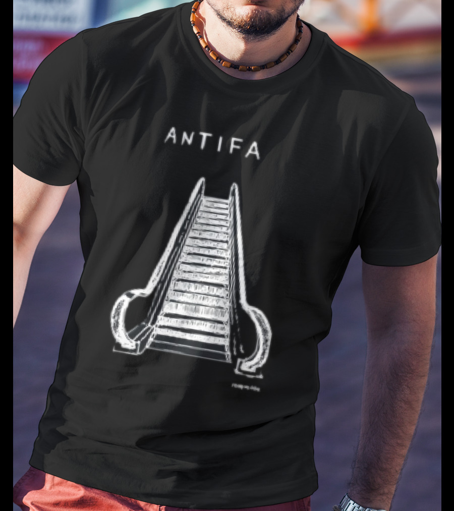 ANTIFA Escalator Stairs With Symbolic Message T-Shirt
