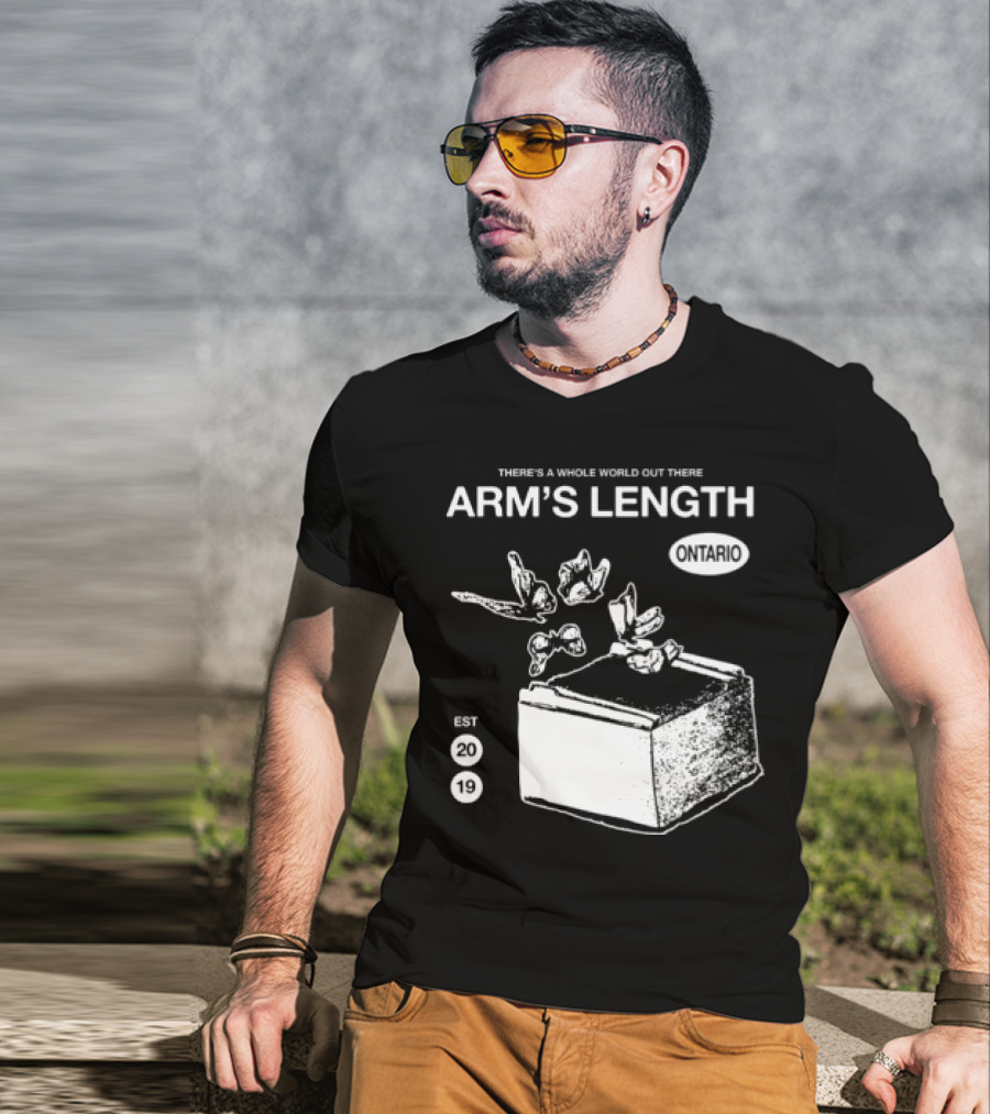 Arm's Length There's A Whole World Out There Butterfly Cube Art Set 1 T-Shirt