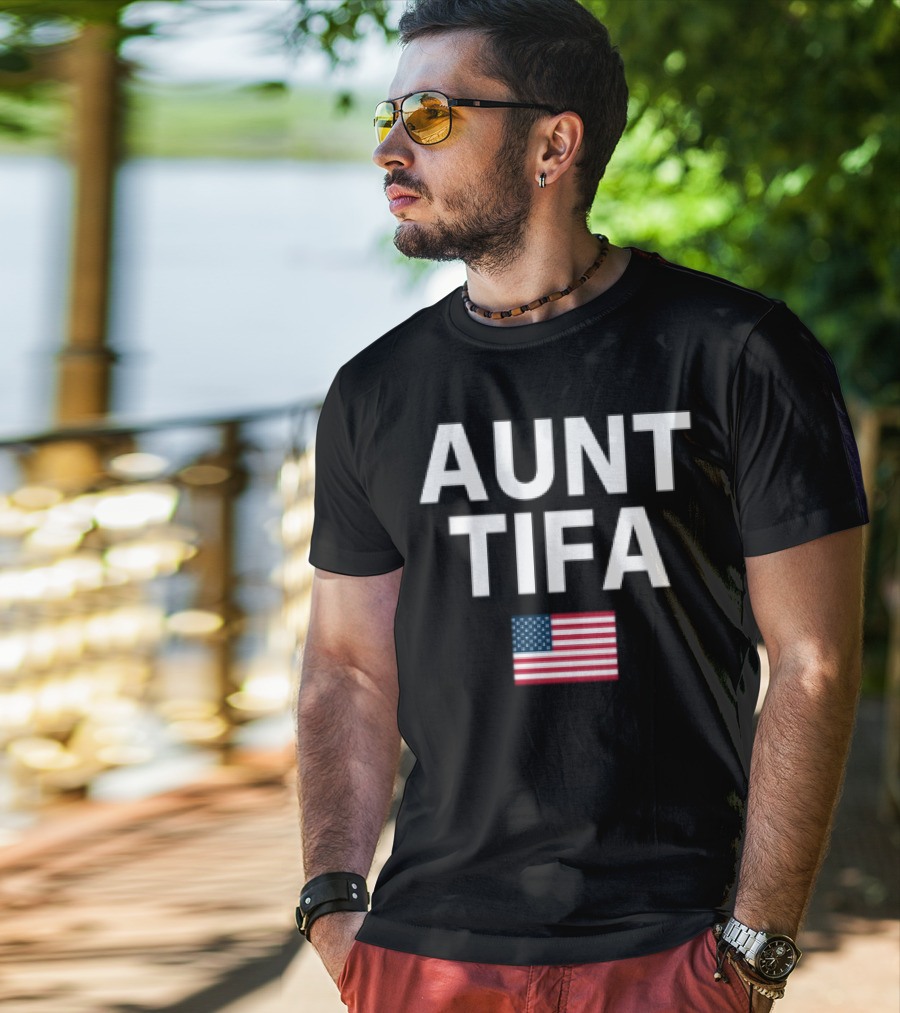 Aunt Tifa USA Flag Pride T-Shirt