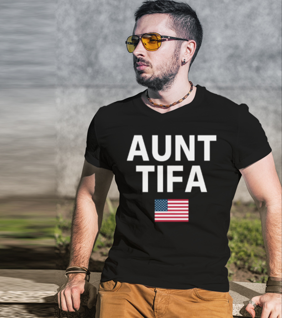 Aunt Tifa USA Flag Pride T-Shirt