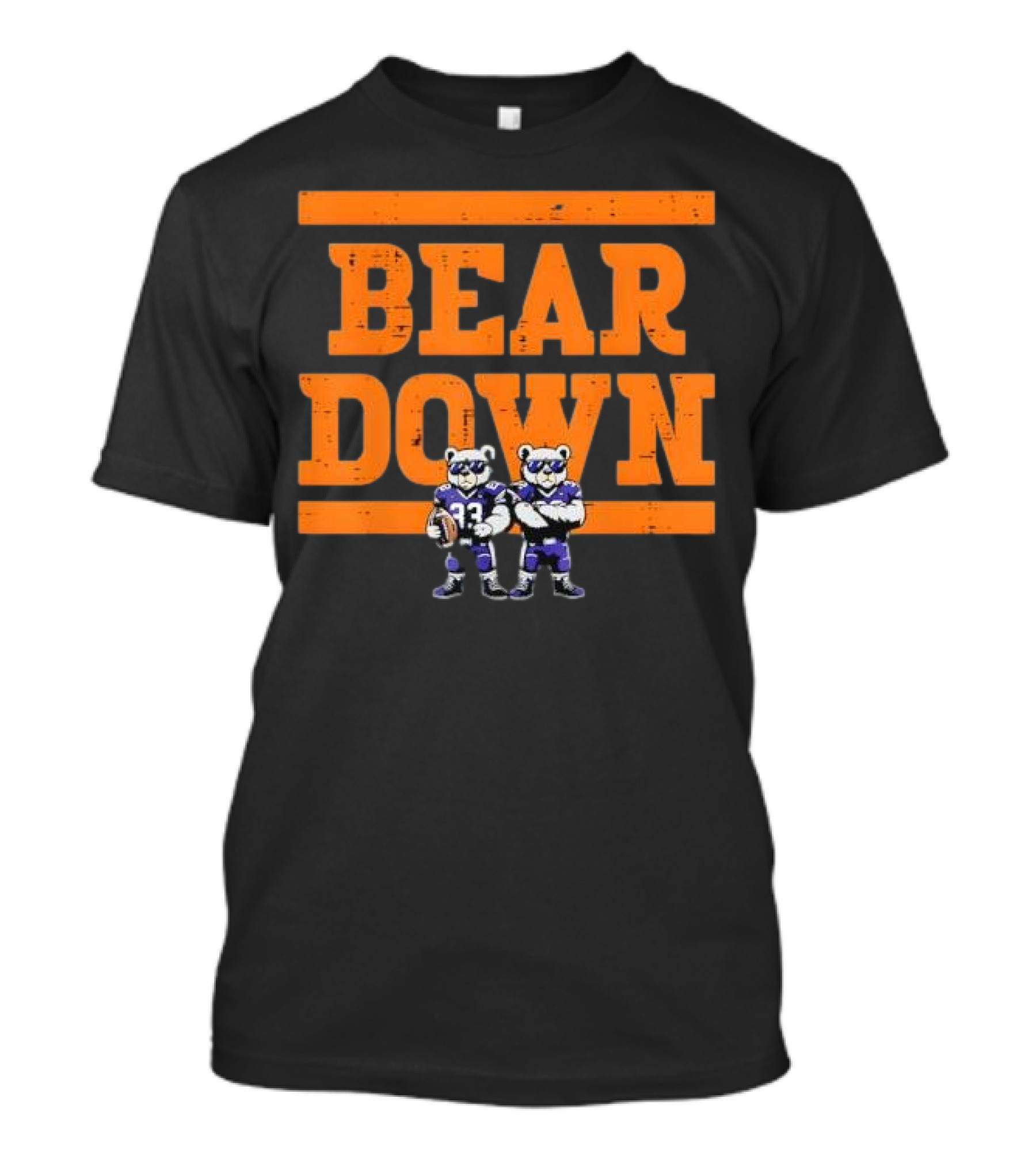 Bear Down Bears Football Blue And Orange Team Spirit T-Shirt