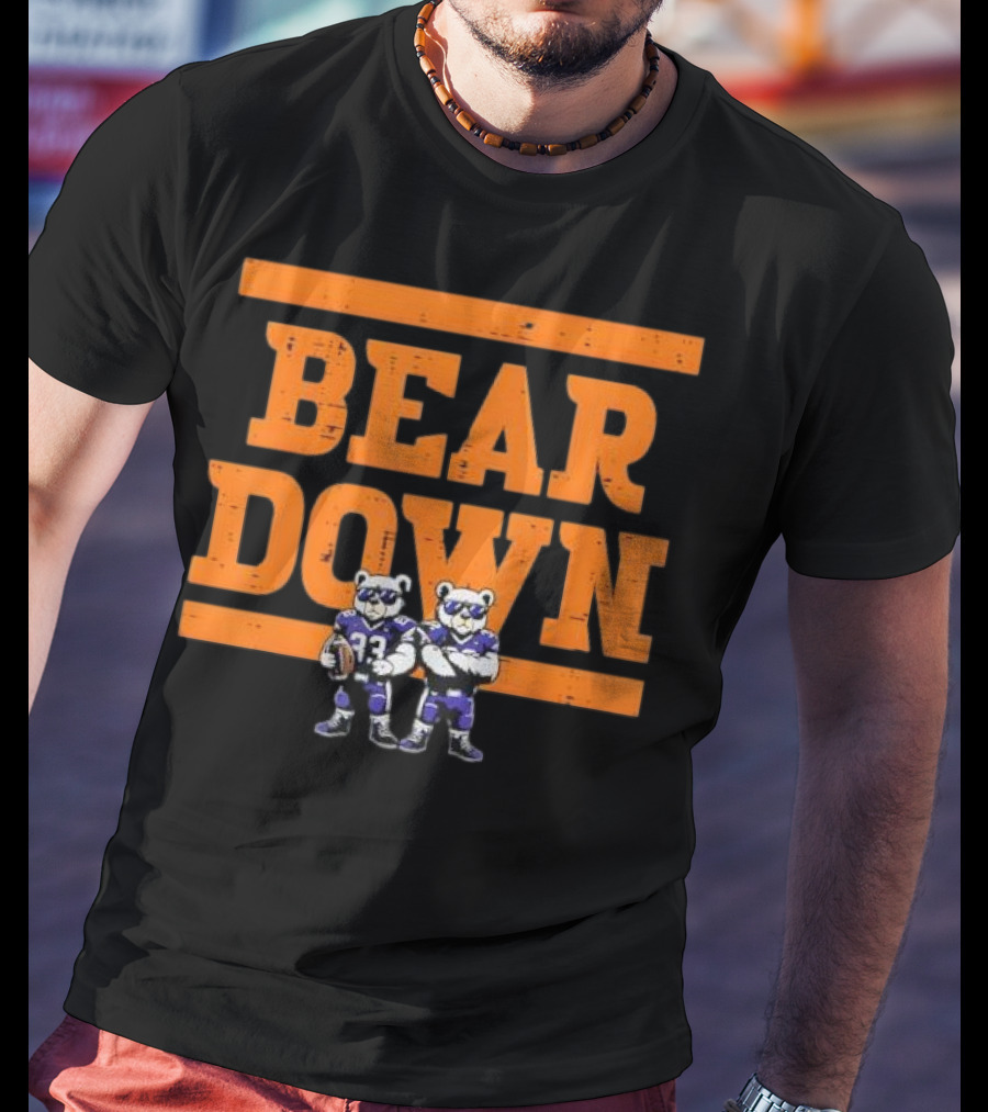 Bear Down Bears Football Blue And Orange Team Spirit T-Shirt