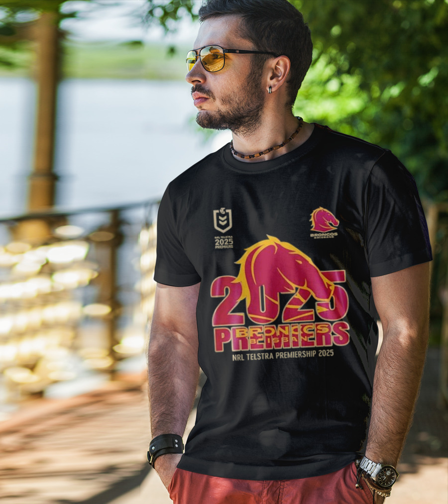 2025 Brisbane Broncos NRL Telstra Premiership Champions Premiers T-Shirt