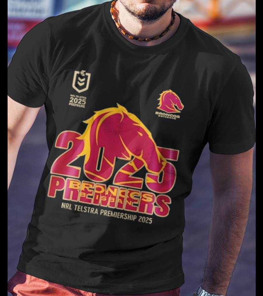 2025 Brisbane Broncos NRL Telstra Premiership Champions Premiers T-Shirt