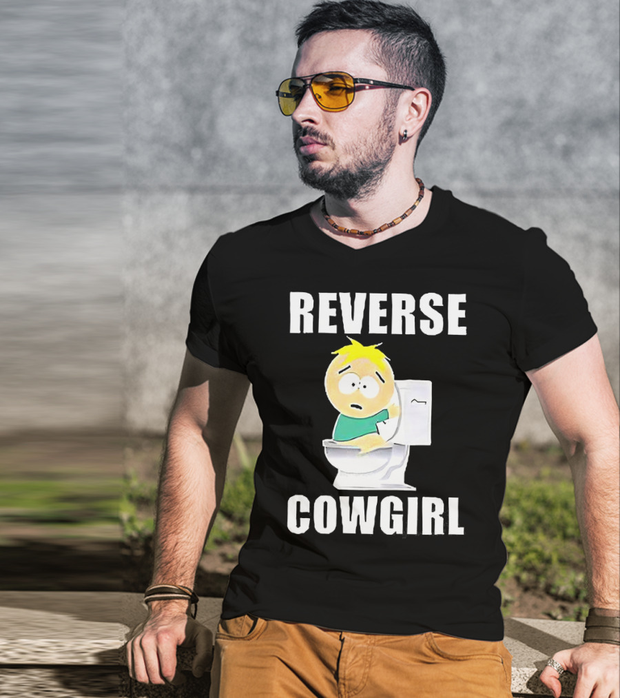 Butters Stotch South Park Reverse Cowgirl Toilet Scene T-Shirt