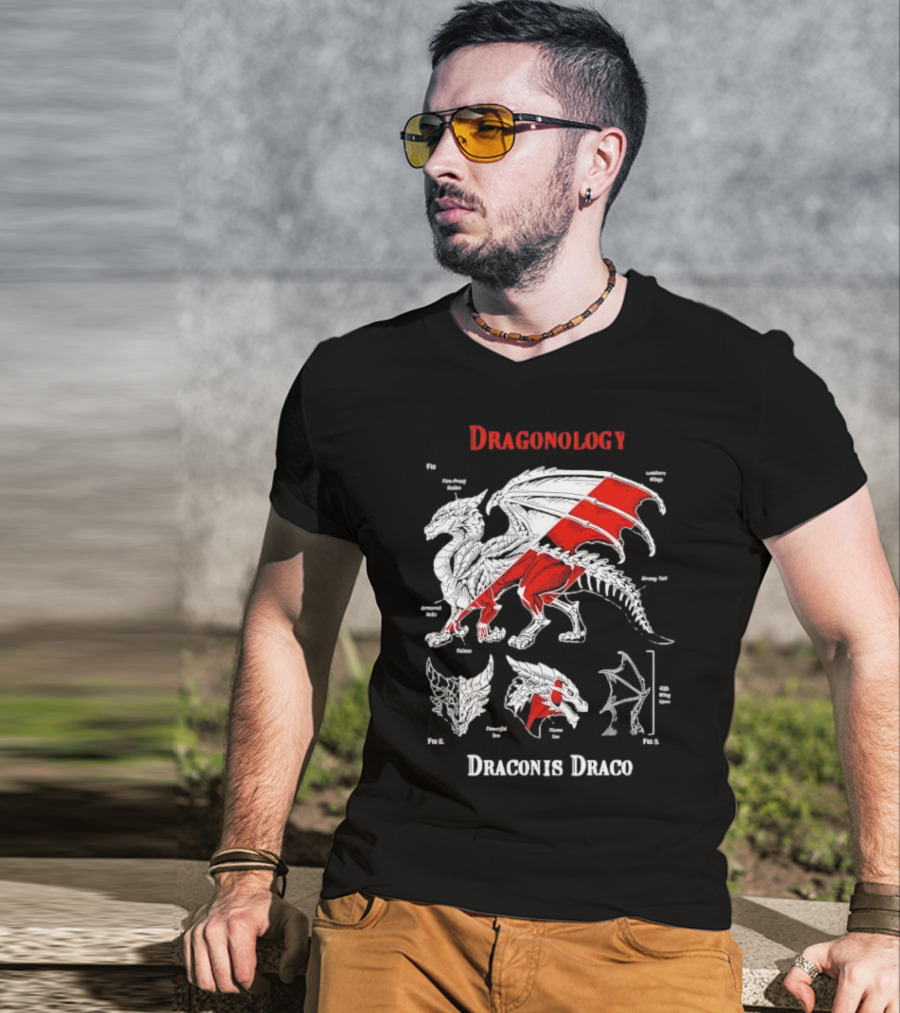 Dragonology Draconis Draco Anatomy Diagram Dragon Study T-Shirt