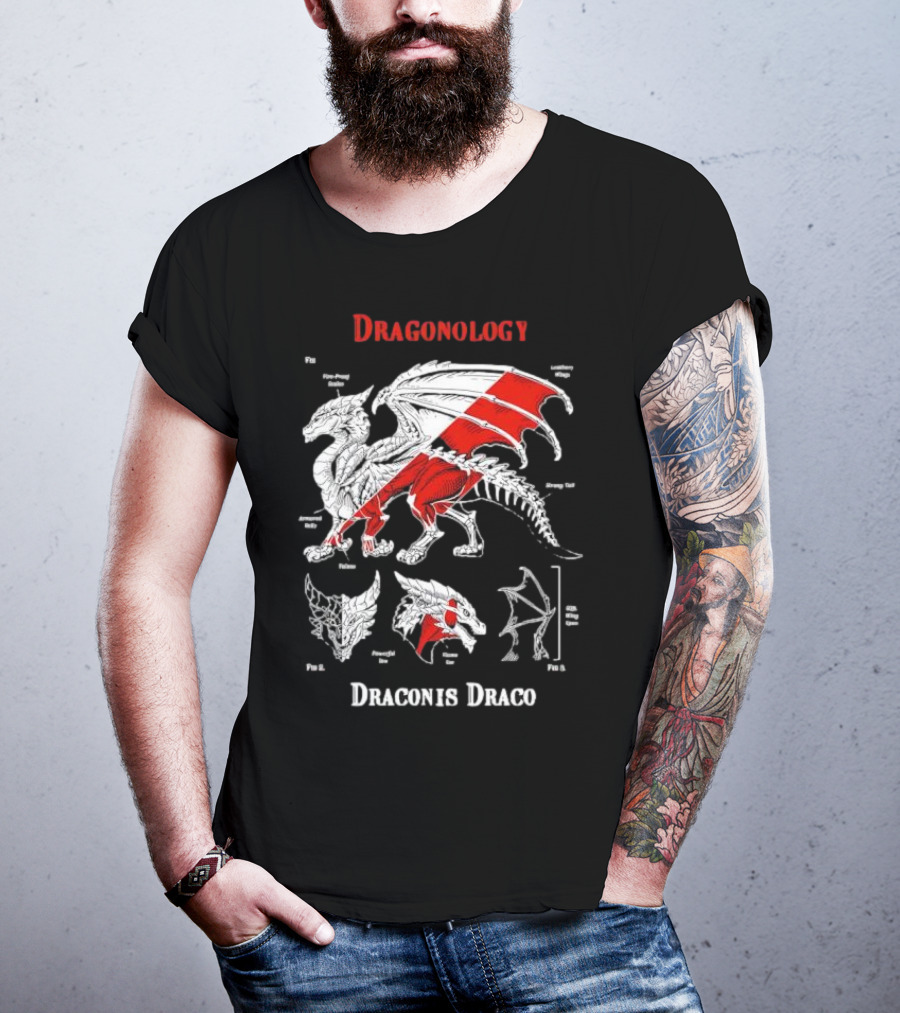 Dragonology Draconis Draco Anatomy Diagram Dragon Study T-Shirt