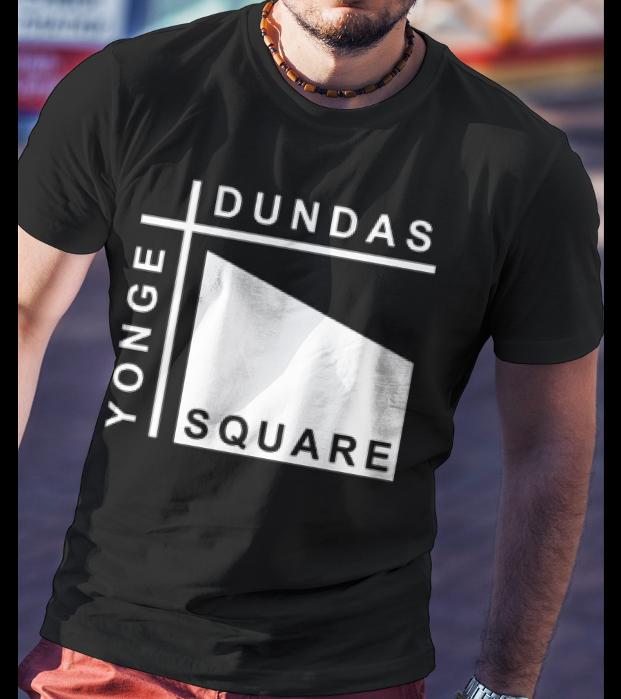 Yonge Dundas Square Toronto Landmark Icon Text T-Shirt