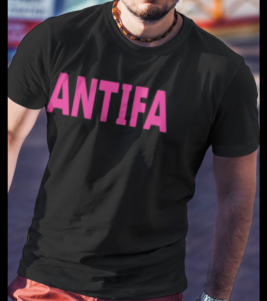 ANTIFA Bold Pink Text Carrie Milburn T-Shirt