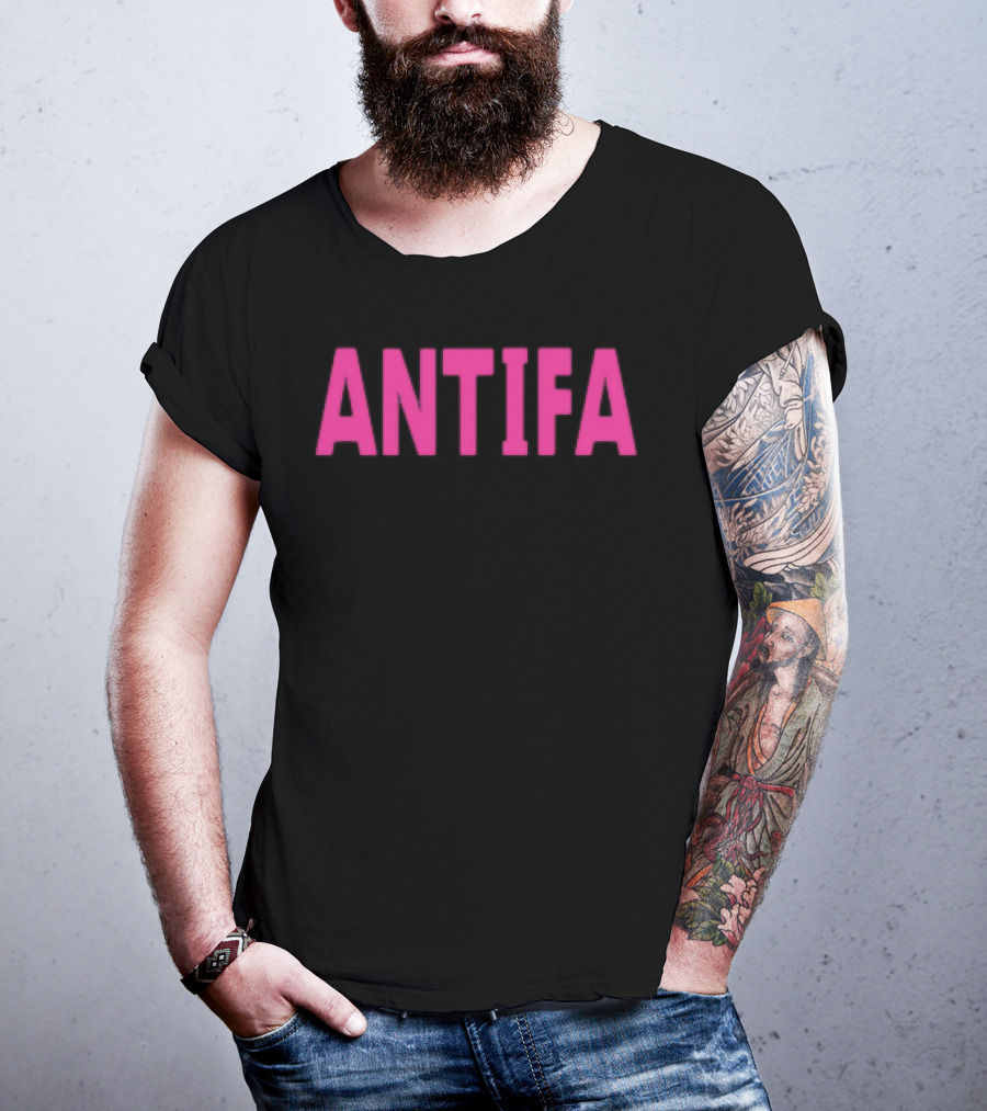 ANTIFA Bold Pink Text Carrie Milburn T-Shirt