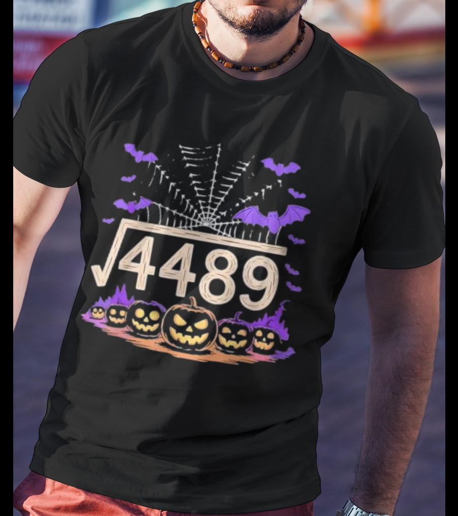 Funny Halloween Math Teacher Square Root 67 Meme 4489 T-Shirt