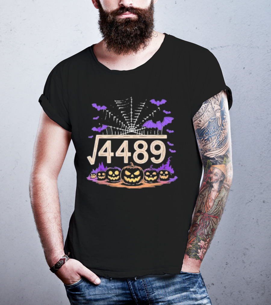 Funny Halloween Math Teacher Square Root 67 Meme 4489 T-Shirt
