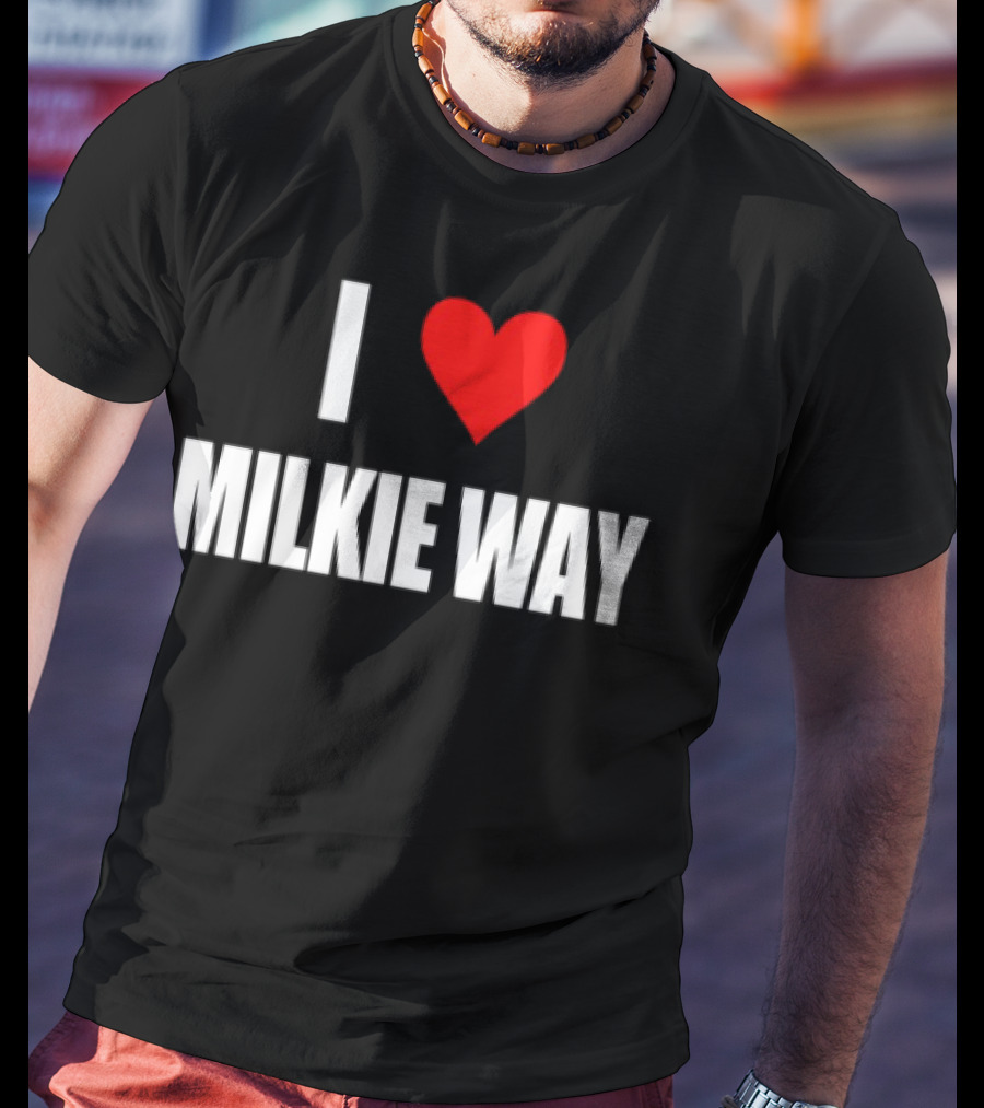 I Love Milkie Way Cute Cow Theme T-Shirt