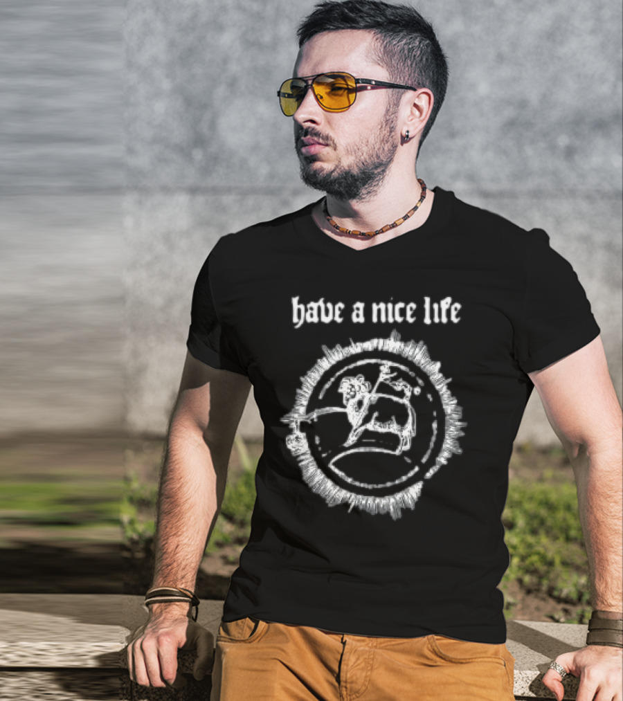 The Flenser Have A Nice Life Goat Circle Design T-Shirt