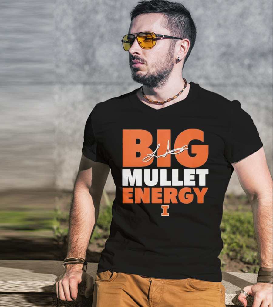 Big Mullet Energy Luke Altmyer University Of Illinois Signature T-Shirt