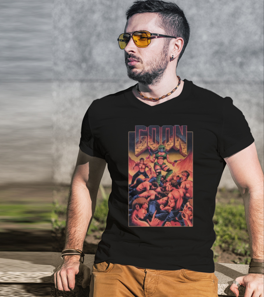 Goon Comic Style Muscle Battle Retro Graphics T-Shirt