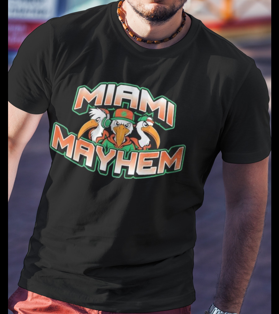 Miami Mayhem Three Birds Hip Hop Style T-Shirt