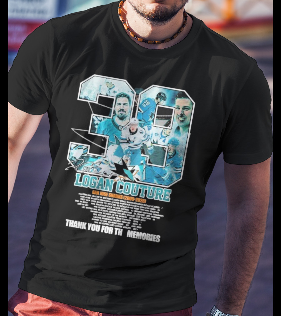 Logan Couture San Jose Sharks 2009 2025 Hockey Memories Thank You T-Shirt
