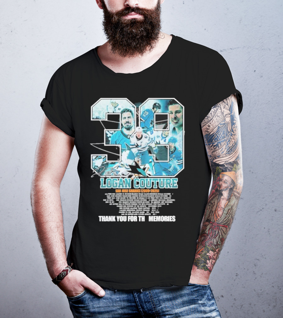 Logan Couture San Jose Sharks 2009 2025 Hockey Memories Thank You T-Shirt