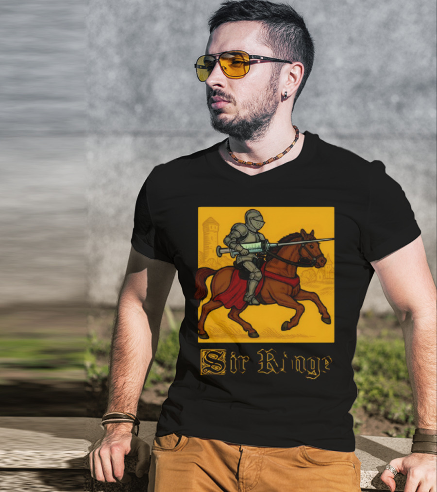 Orbital Sir Ringe Knight On Horse With Syringe Lance T-Shirt