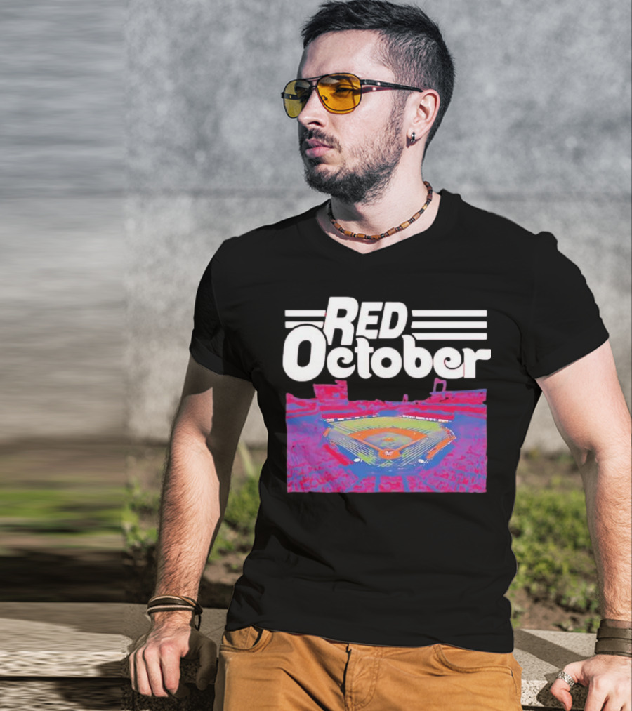 Red October Philadelphia Phillies Stadium Baseball Scene T-Shirt