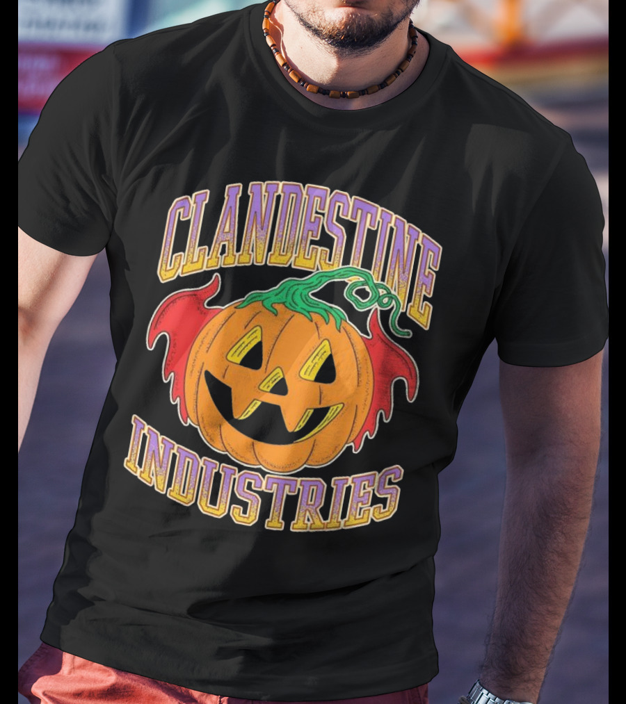 Clandestine Industries Halloween Bat Pumpkin T-Shirt