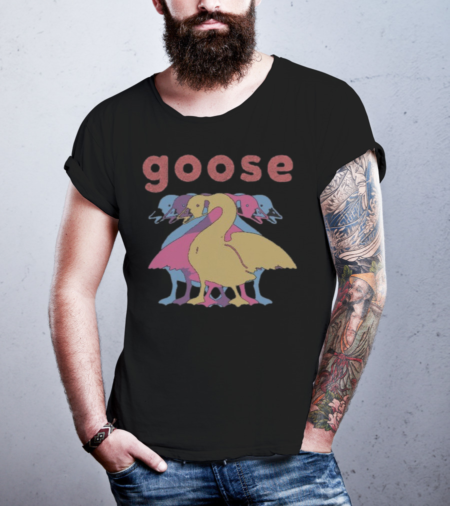 Goose Multicolor Stacked Ducks Wine Theme T-Shirt