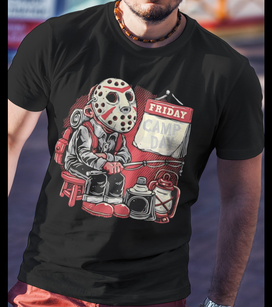 Friday Camp Day Jason Voorhees Camping Theme T-Shirt