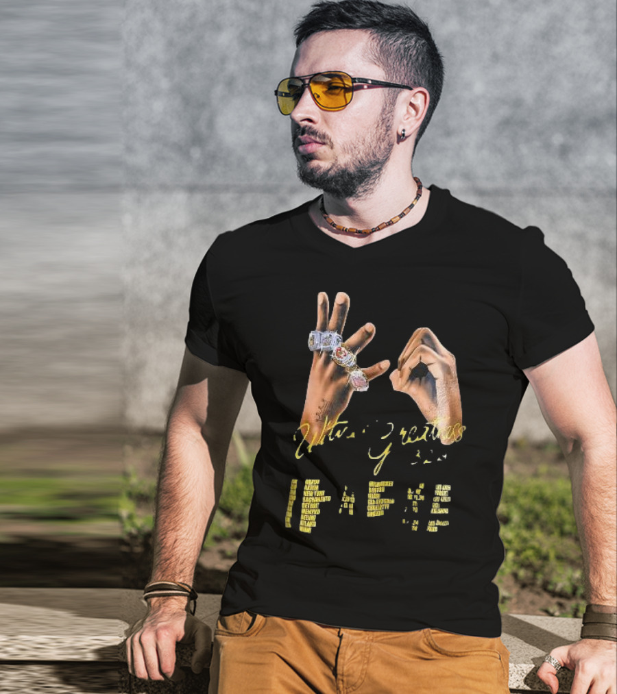 LeBron James Witness Greatness Rings Hands 23 GOAT Championship T-Shirt