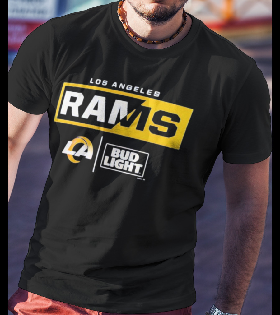 Los Angeles Rams Bud Light Collaboration NFL Sports Fans T-Shirt