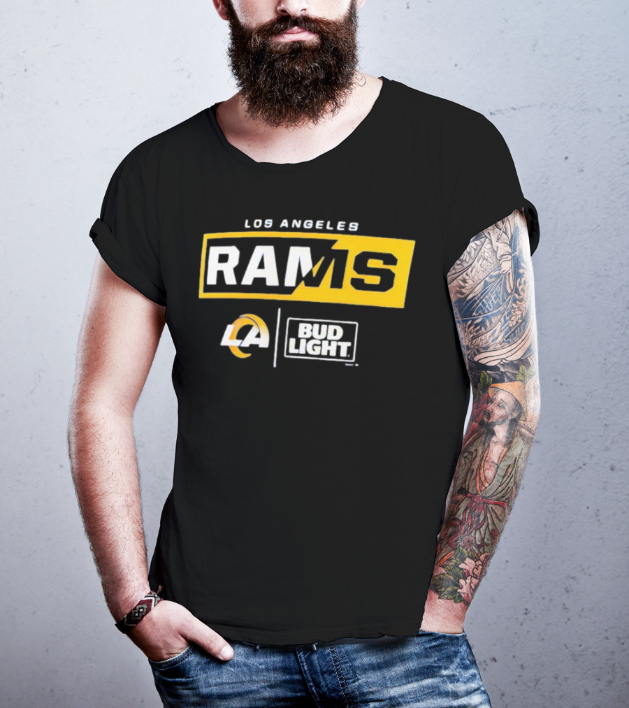 Los Angeles Rams Bud Light Collaboration NFL Sports Fans T-Shirt