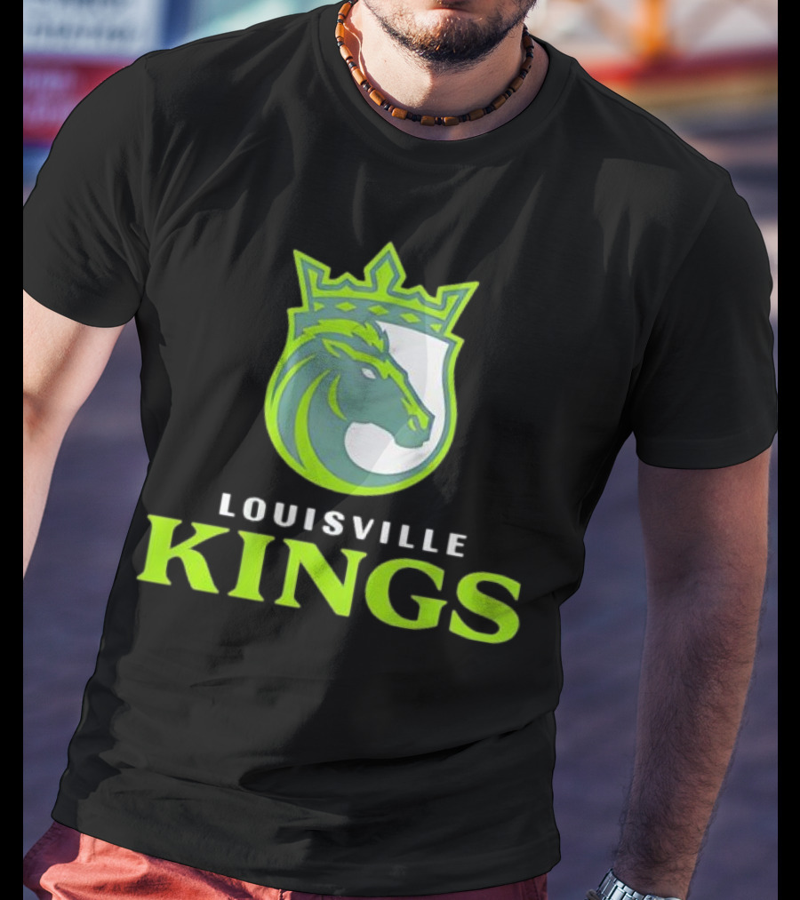Louisville Kings Horse Emblem With Crown Branding T-Shirt