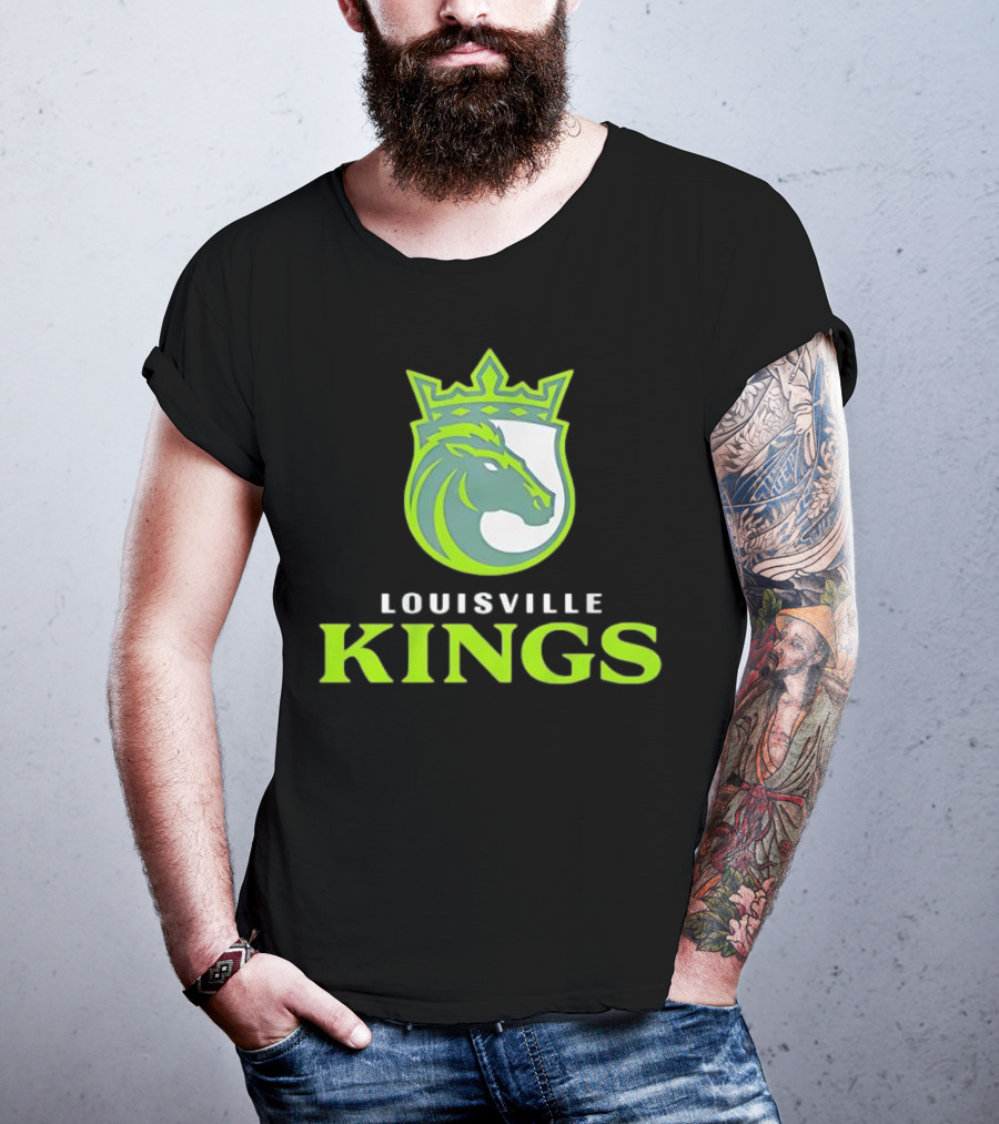 Louisville Kings Horse Emblem With Crown Branding T-Shirt