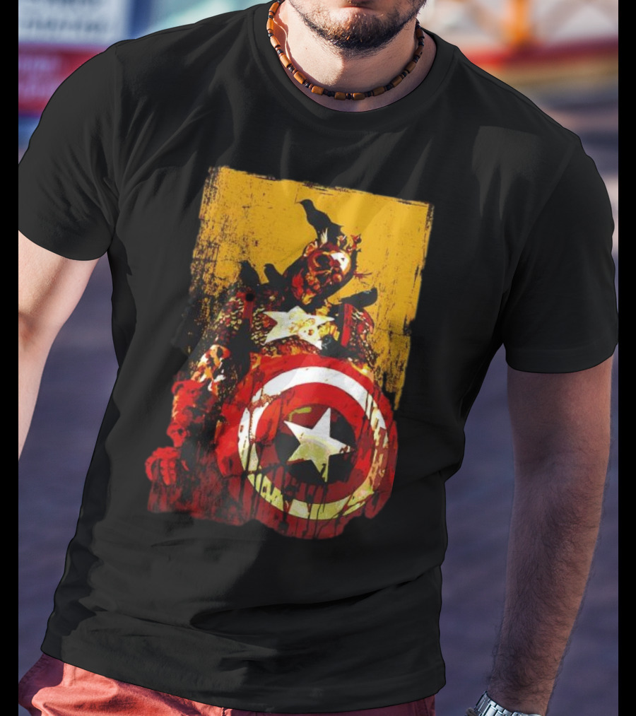 Marvel Zombies Captain America With Crows And Shield T-Shirt