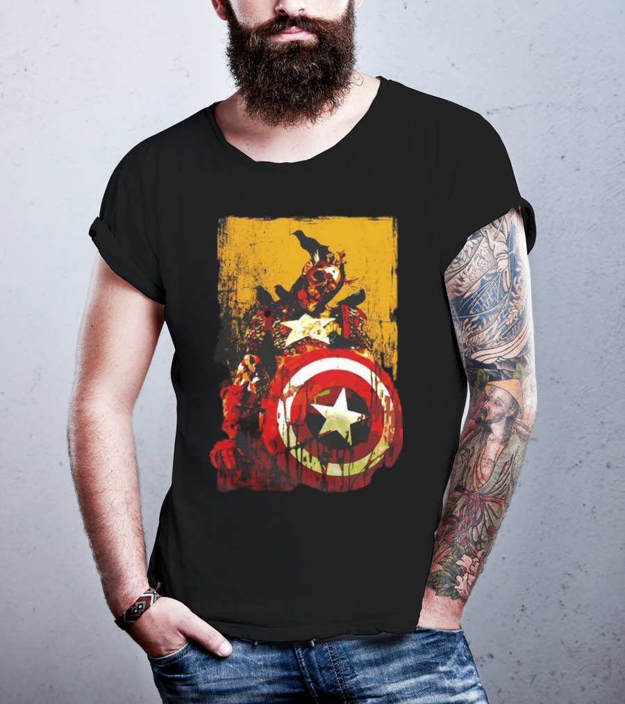 Marvel Zombies Captain America With Crows And Shield T-Shirt