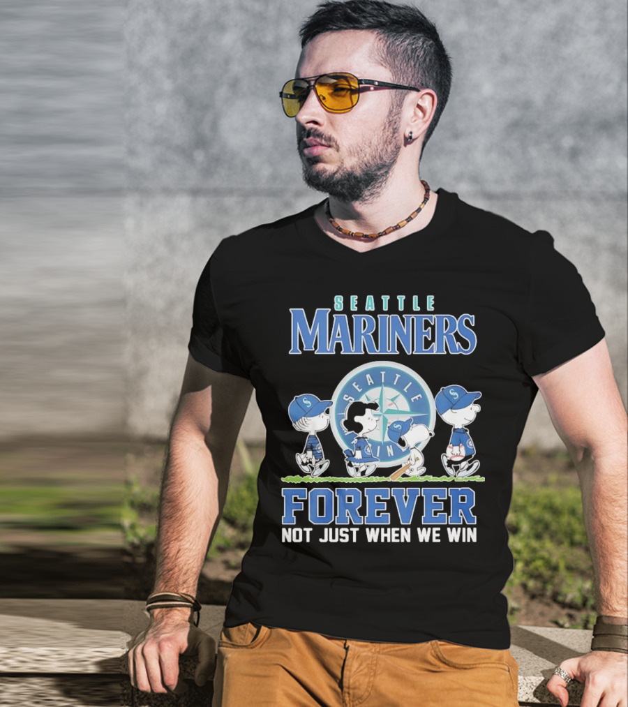 Peanuts Comic Seattle Mariners Charlie Brown Snoopy Lucy Forever Not Just When We Win T-Shirt