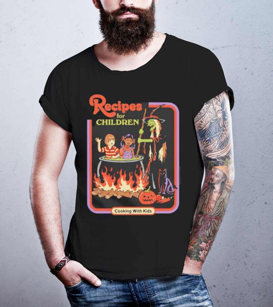 Recipes For Children Cooking With Kids Halloween Witch Cauldron Fire T-Shirt