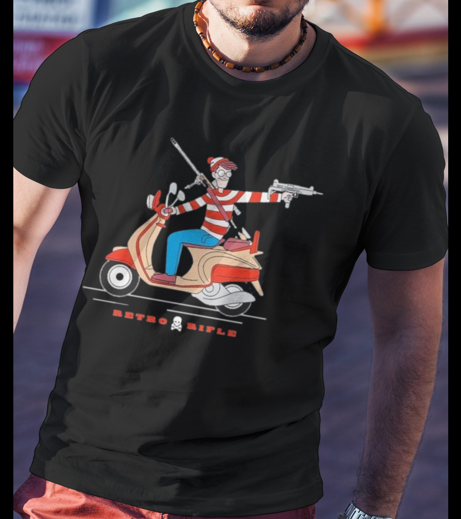 Retro Rifle Waldo Scooter Adventure T-Shirt