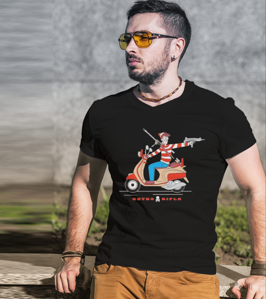 Retro Rifle Waldo Scooter Adventure T-Shirt